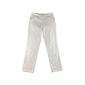 ALIA Petite Stretch Pants Light Beige Straight Leg Elastic Waist Womens Size 8P